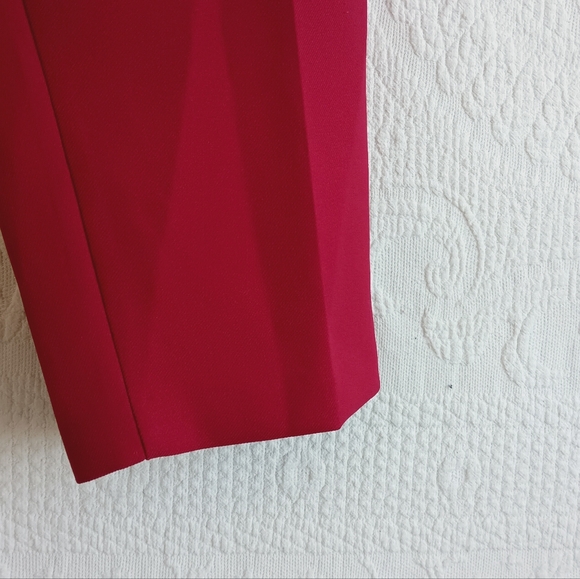 Bend Over Red Straight Leg Dress Pants Retro Pleated Business Colorful Plus 24W - Picture 7 of 14